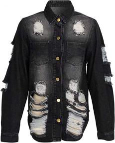 img 2 attached to Hongsui Womens Ripped Boyfriend Distressed Women's Clothing via Coats, Jackets & Vests