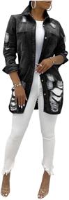 img 4 attached to Hongsui Womens Ripped Boyfriend Distressed Women's Clothing via Coats, Jackets & Vests