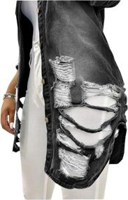 img 3 attached to Hongsui Womens Ripped Boyfriend Distressed Women's Clothing via Coats, Jackets & Vests