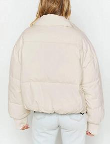 img 1 attached to Women'S Winter Long Sleeve Zip Puffer Jacket | MEROKEETY Baggy Short Down Coats