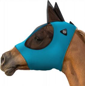 img 4 attached to УФ-маска SmithBuilt Horse Fly Mask — бирюзовый, размер початка — сетчатые глаза и уши, защита из дышащей ткани