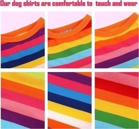 img 2 attached to 🌈 URATOT Breathable Dog Rainbow Stripe Shirts: Cotton Sleeveless T-Shirt for Dogs Cats Puppy - Comfortable & Stylish Dog Striped Vest for Summer