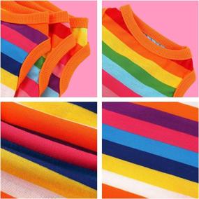 img 1 attached to 🌈 URATOT Breathable Dog Rainbow Stripe Shirts: Cotton Sleeveless T-Shirt for Dogs Cats Puppy - Comfortable & Stylish Dog Striped Vest for Summer