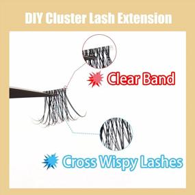 img 2 attached to Veleasha DIY Lash Extension 36 Clusters Lashes D Curl Cluster Individual Lashes Natural Look Fluffy Wispy False Eyelashes / 8-12MM