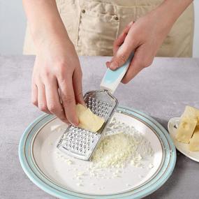 img 1 attached to 4-Piece Green Stainless Steel Cheese Grater And Zester Set With Razor Sharp Blades And Comfortable Grip For Effortless Grating And Zesting - Perfect For Chocolate, Lemon, And Cheese With Free Brush!