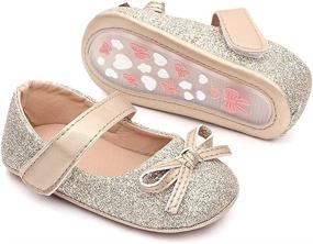 img 2 attached to Lidiano Bowknot Sequins Anti Slip Headband Girls' Shoes: Chic and Comfy Flats