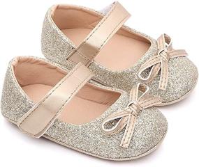 img 1 attached to Lidiano Bowknot Sequins Anti Slip Headband Girls' Shoes: Chic and Comfy Flats