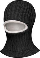 gzmm men's winter beanie hat knitted balaclava earflap hood scarves skull caps fleece lined logo