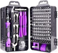 🔧 mengshen precision screwdriver sets: 135-in-1 kit with 115 magnetic screwdriver bits - perfect repair tools for mobile phones, clocks, watches, computers, and more! s2 steel, ua01 purple логотип