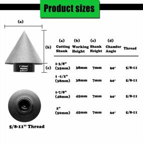 img 3 attached to Mgtgbao 50Mm Black Diamond Beveling Chamfer Bit, 2" Diamond Countersink Drill Bits With 5/8-11 Inch Thread For Enlarging, Polishing And Bevelling Granite Marble Tiles The Exsit Holes Enlarging