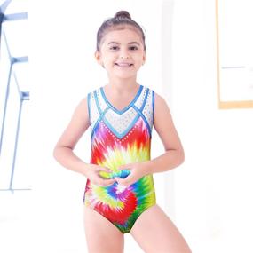 img 3 attached to Gradient Shiny Diamond Gymnastics Leotard For Girls - BAOHULU Dance One Piece Outfit