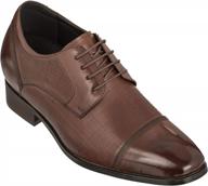 3.2 inches taller - calto men's invisible height increasing elevator shoes - premium leather lace-up formal oxfords logo