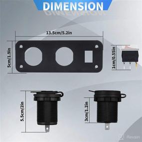 img 3 attached to 🔌 AutoEC Waterproof Panel with 3-in-1 USB Cigarette Lighter Outlet, 12V Dual USB Charger Socket (2.1A) & LED Voltmeter - Includes 12V Cigarette Lighter Socket & ON-Off Rocker Switch - Ideal for Car, Marine, Boat, RV, Truck, GPS