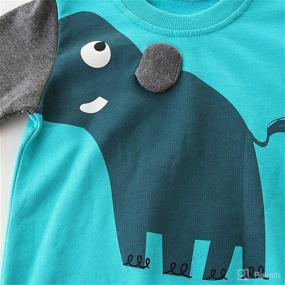 img 3 attached to Cute Christmas Cartoon Long Sleeve Cotton Crewneck Pullover Sweatshirt for Baby Boys and Girls