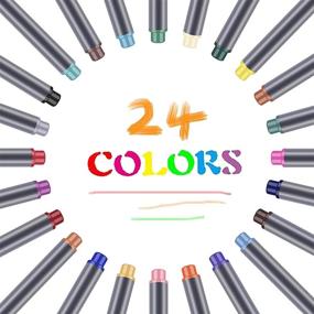 img 3 attached to Маркеры Niutop Fine Point 0,38 мм - набор из 24 цветов для черчения, ведения журнала, создания заметок, раскраски и художественных принадлежностей в школе и офисе