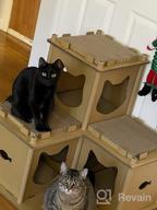 img 1 attached to PETIQUE Cat Villa Cardboard Scratcher Tower, Modern Indoor/Outdoor Cat House Furniture, Planet-Friendly Playground For Cats & Small Dogs review by Barry Taylor
