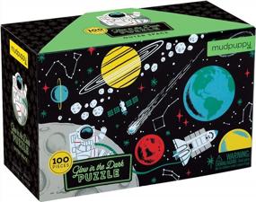 img 4 attached to Mudpuppy Outer Space Glow-In-The-Dark Puzzle, 100 Pieces, 18”X12”, Made For Kids Age 5+, Illustrations Of Planets, Stars, Spaceships And More, Award-Winning Glow In The Dark Puzzle