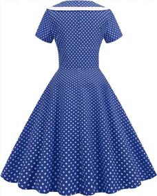 img 2 attached to Women'S 1950S Vintage Notch Lapel Swing Dress 40S Dress Short Sleeve Polka Dot A-Line Dress Audrey Hepburn Rockabilly Dresses