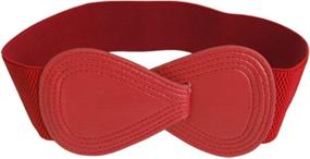 img 4 attached to Allegra Interlock 8 Shaped Leather Elastic Women's Accessories and Belts