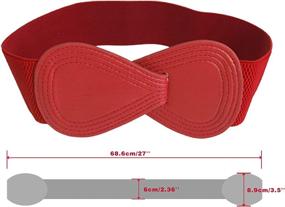 img 2 attached to Allegra Interlock 8 Shaped Leather Elastic Women's Accessories and Belts