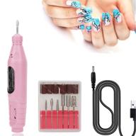 electric nail drill kit, usb portable electric nail drill machine manicure pedicure polishing shape for exfoliating, grinding, polishing, nail removing, acrylic nail tools (pink) logo