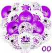 graduation party balloons 2022 - 64 pieces 8 styles confetti latex balloon with ribbon grad cap congrats decorations purple white logo