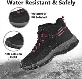img 3 attached to Водонепроницаемые походные ботинки для женщин - легкие ботильоны для зимних прогулок, активного отдыха и пешего туризма. Модные высокие туфли на шнуровке, повседневный и теплый дизайн от GRITION