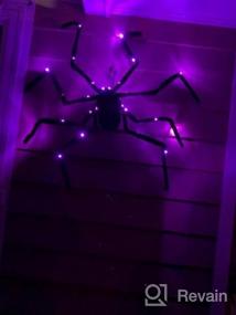 img 6 attached to Get Spooky With SEASONJOY'S 4Ft Giant Light-Up Hairy Black Spiders For Halloween Party Decoration!