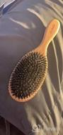 img 1 attached to Boar Bristle Hair Brush For All Hair Types With Wooden Comb & Travel Bag - Perfect Gift For Women, Men, And Kids review by Rudolph Mceachern
