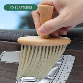 img 1 attached to High Density Ultra Soft Detail Brush Automotive Interior Cleaning Brush Car Detailing Brush Soft Hair Wooden Brush Deep Cleaning Keyboards Laptop Sofa Dusting Brush (B-1PC)