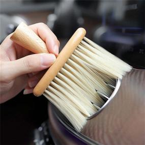 img 4 attached to High Density Ultra Soft Detail Brush Automotive Interior Cleaning Brush Car Detailing Brush Soft Hair Wooden Brush Deep Cleaning Keyboards Laptop Sofa Dusting Brush (B-1PC)