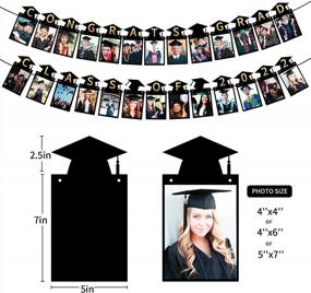 img 3 attached to Graduation Party Supplies For Class Of 2022 - 2 Hanging Photo Banners, Congrats Grad Garland & More!