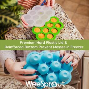 img 1 attached to WeeSprout Silicone Baby Food Freezer Tray With Clip-On Lid Perfect Storage Container For Homemade Baby Food, Vegetable & Fruit Purees, And Breast Milk