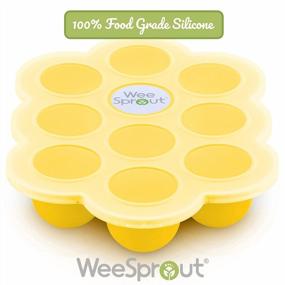 img 2 attached to WeeSprout Silicone Baby Food Freezer Tray With Clip-On Lid Perfect Storage Container For Homemade Baby Food, Vegetable & Fruit Purees, And Breast Milk