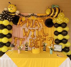 img 1 attached to JeVenis What Will It Bee Воздушные шары для вечеринок What Will It Bee Banner Baby Shower Украшение для вечеринки для раскрытия пола Украшение для вечеринки What Will Be Shower Party Supplies (Gold)