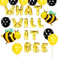 jevenis what will it bee party balloons what will it bee banner baby shower party decoration for gender reveal party decoration what will be shower party supplies (gold) logo