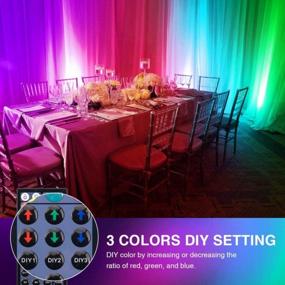 img 1 attached to Onforu 4 Pack RGB LED Flood Light 160W Equivalent, DIY Color Changing Stage Lights With Remote, Christmas Light, IP66 Indoor Outdoor Floor Strobe Light, Uplights For Event, Uplighting Party, Wall Wash
