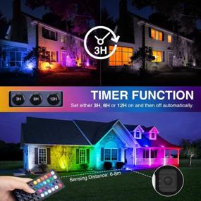 img 2 attached to Onforu 4 Pack RGB LED Flood Light 160W Equivalent, DIY Color Changing Stage Lights With Remote, Christmas Light, IP66 Indoor Outdoor Floor Strobe Light, Uplights For Event, Uplighting Party, Wall Wash