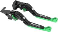 🔧 green baione foldable extendable cnc adjustable short levers - replacement for kawasaki ninja 400 250r 300r z300 z250sl motorcycle clutch brake levers логотип