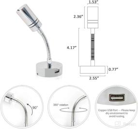img 2 attached to 🔦 12V Reading Lamp with USB Interface - Warm White LED Spotlight for 10-30V RV, Caravans, Boats, Motor-homes - Bedside Light (1 Piece)
