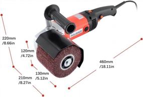 img 2 attached to 1400W Electric Burnishing Machine, Metal Sander Polisher For Wood And Stainless Steel With 8 Variable Speeds, Lock Switch, Auxiliary Handle (UL Certified)