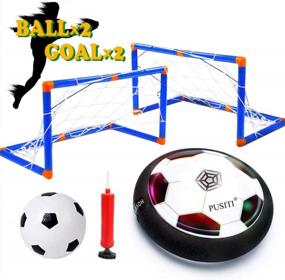 img 4 attached to Kickstart Kids' Fun With PUSITI Hover Soccer Ball Set - LED Light, Music, Foam Bumper And 2 Goals For Indoor & Outdoor Play!