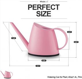 img 1 attached to Modern Pink Indoor Watering Can With Long Spout For Houseplants, Bonsai, And Garden Flowers - 40Oz/1.4L/1/3 Gallon Capacity
