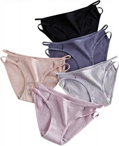 img 4 attached to Women'S Cotton Bikini Panty 5 Pack - Full Back Coverage Underwear Briefs