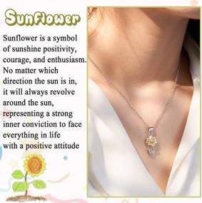 img 2 attached to Вдохновляющее ожерелье Dainty Sunflower - идеальный подарок для лучших друзей и сестер!