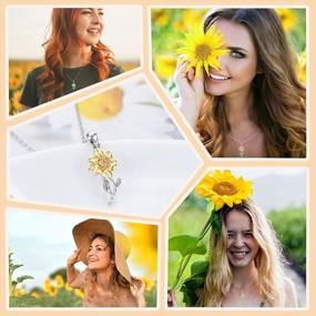 img 1 attached to Dainty Sunflower Inspirational Necklace - Perfect Gift For Best Friends & Sisters!