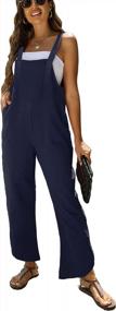 img 4 attached to Women'S Sleeveless Cotton Linen Jumpsuits With Baggy Wide Leg Overalls By AMEBELLE