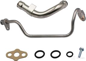 img 3 attached to 🔧 Enhanced Turbo Feed & Drain Line Tube for Ford 6.0L F250 F350 F450 F550 904-192 625-210 - Powerstroke Diesel Turbo Supply Feed Line Drain Tube Upgrade