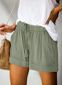 img 3 attached to Comfortable Summer Shorts For Women: Elapsy'S Drawstring Elastic Waist Shorts With Pockets