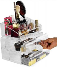 img 1 attached to ARAD Acrylic 2-Drawer Organizer For Office Supplies Or Makeup And Cosmetics